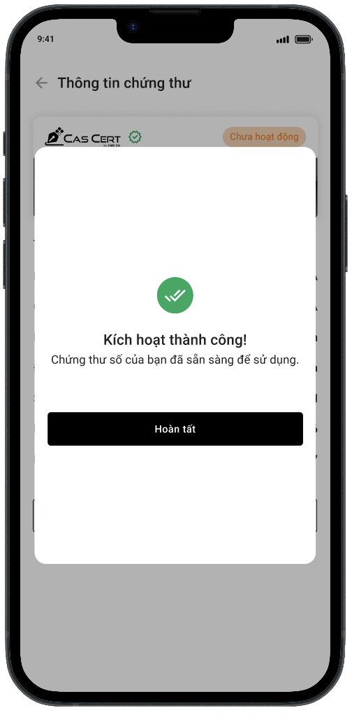 Xác nhận kích hoạt chứng thư số 2