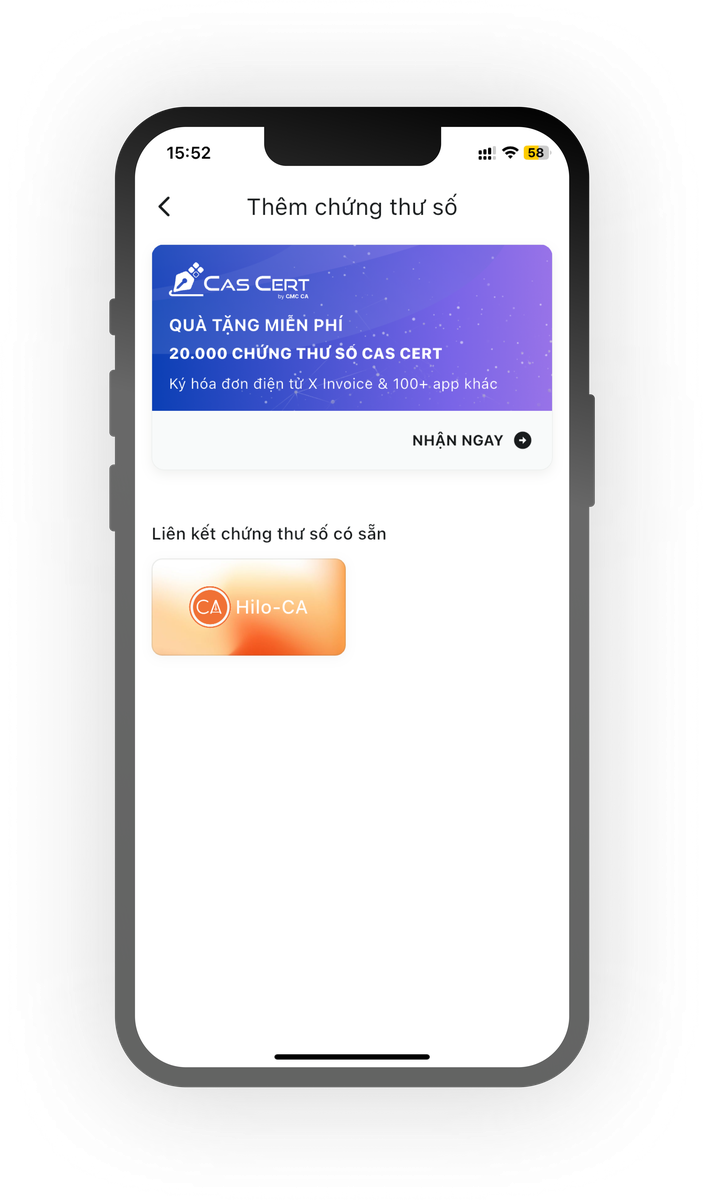 Giao diện ứng dụng Cas ID 3