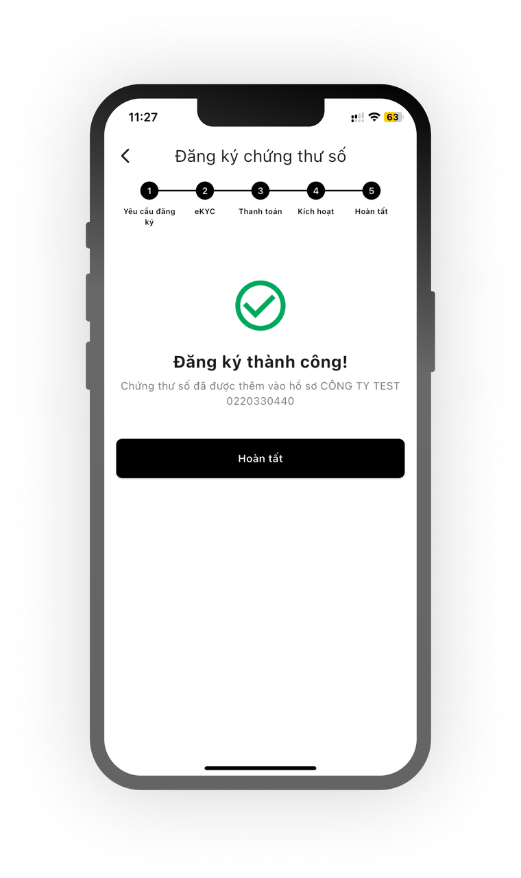 Bước 6: Đăng ký Intrust CA thành công